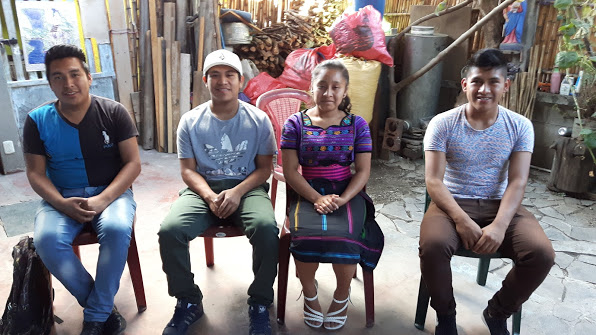 Josue, Francisco, Juana and Pablo, scholarship students